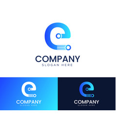 E Logo Business Technology Logotype Design