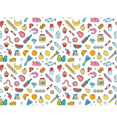 Seamless Pattern Supermarket Grosery Store Food