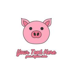 Cute Funny Pig Piggy Hog Head Face Mascot Cartoon