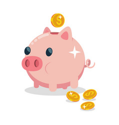 Piggy Bank Flat Icon Isolated