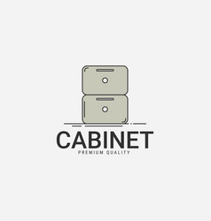 Cabinet Line Art Logo Design