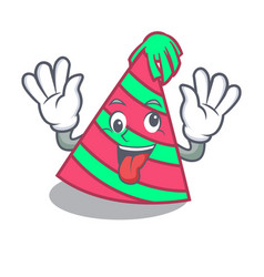 Crazy Party Hat Mascot Cartoon