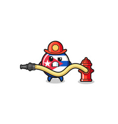 Cuba Flag Cartoon As Firefighter Mascot