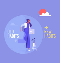 Old Habits And New Habits Choice Concept