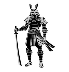 Clip Art Of Samurai With Silhouette Design