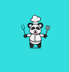 Cute Baby Panda With Chef Costume Character