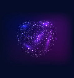 Neon Heart On Dark Background