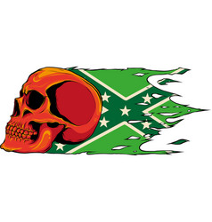 Skull With American Confederate Flag Isolated On