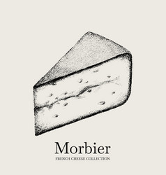 Hand Drawn Of Morbier Cheese Template For Card