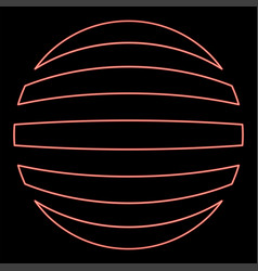 Neon Striped Sphere Concept Globe Abstract Ball