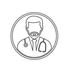 Male Doctor Profile Line Icon Editable Eps