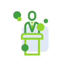 Public Speaker Business People Icon With Green