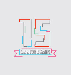 15th Years Anniversary Logo Birthday Celebration