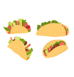 Tacos Set Mexican Fast Food Traditional Culture