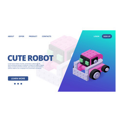 Web Template With A Pink Robot