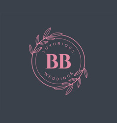 Bb Initials Letter Wedding Monogram Logos