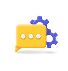 Chat Bot Icon Speech Bubble 3d Message Sign