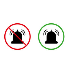 Ring Bell Black Silhouette Icon Set Notice Silent