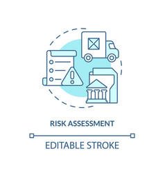 2d Customizable Risk Assessment Blue Icon Concept