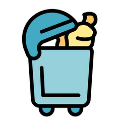 City Garbage Bin Icon Flat