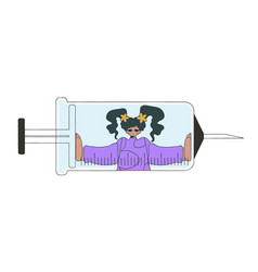 Girl Inside The Syringe Drug Addiction Treatment