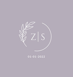 Initial Monogram Zs Wedding Logo With Decorative