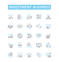 Investment Business Line Icons Set