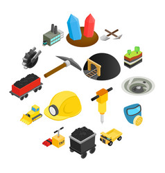 Mining Work Isometric Concept Royalty Free Vector Image