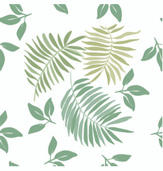 Seamless Pattern Sage Green Palm Tree Leaves