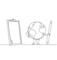 Single Continuous Line Drawing The Globe Poses