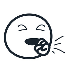 Emoji With Dry Cough Line Style Icon Design