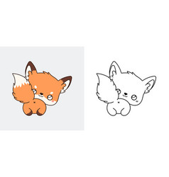 Kawaii Fox Multicolored And Black White