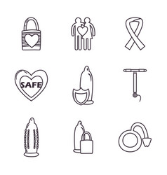 Sexual Heath Line Style Icons Collection