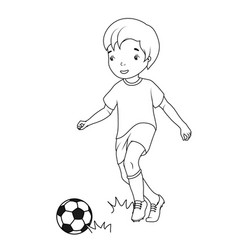 Coloring Book Boy Playing Soccer