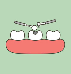 Tooth Amalgam Filling With Dental Tools