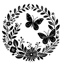 Floral Butterfly Wreath