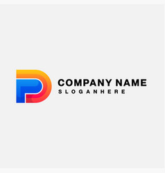 Initial P Symbol Logo Gradient Colorful