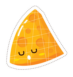 Isolated Colored Cute Happy Cheese Emoji Sticker