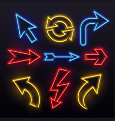 Neon Light Arrows Colorful Bulb Lines Arrow