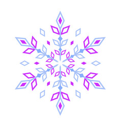 Purple Blue Snowflake On A White Background