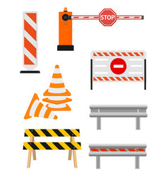 Road Barriers To Restrict Traffic Transport Stock