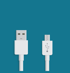 White Micro Usb Cables On Blue Background