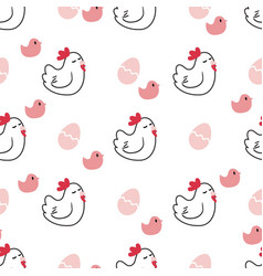 Chicken Hen Egg Chicks Seamless Pattern