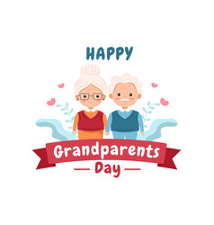 Happy Grandparents Day Cute Cartoon With Older