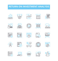 Return On Investment Analysis Line Icons