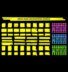 Yellow Highlight Marker Hand Drawn Scribble Set