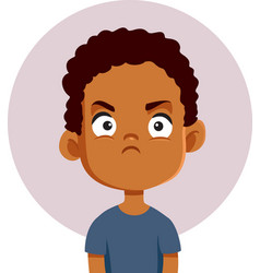 Angry Boy Of African Ethnicity Frowning Upset