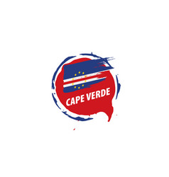 Cape Verde Flag On A White