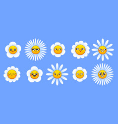 Chamomile Flower Character Cute Face Icon