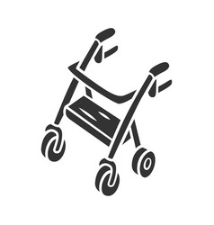 Rollator Walker Glyph Icon Mobility Aid Device